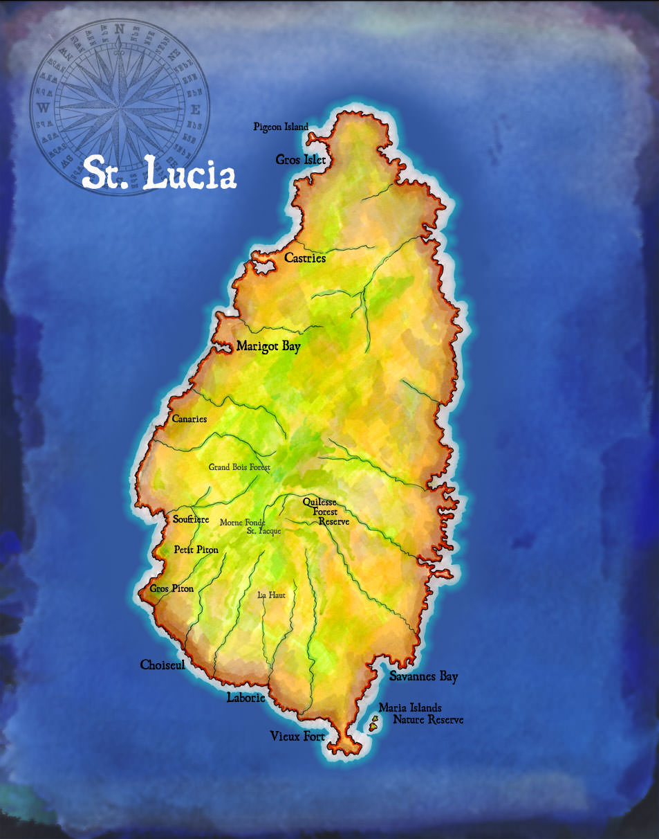 St. Lucia Map
