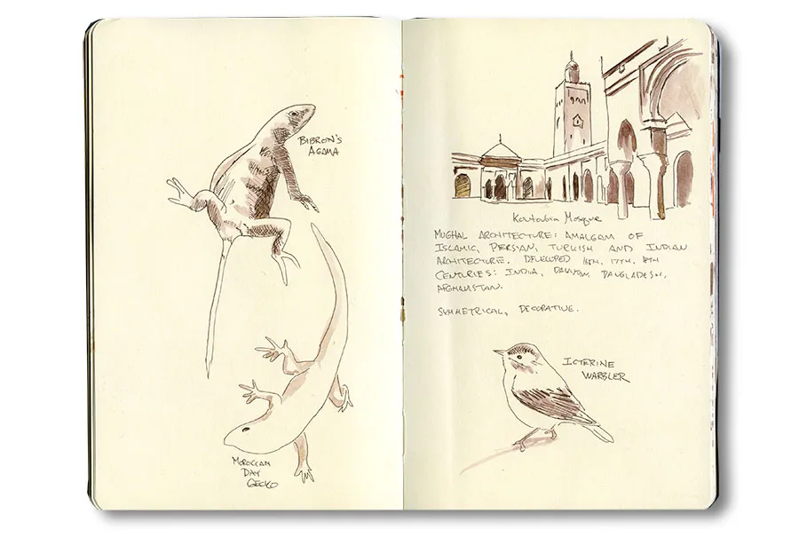 A page from Erik Gauger's Morocco sketch notebook