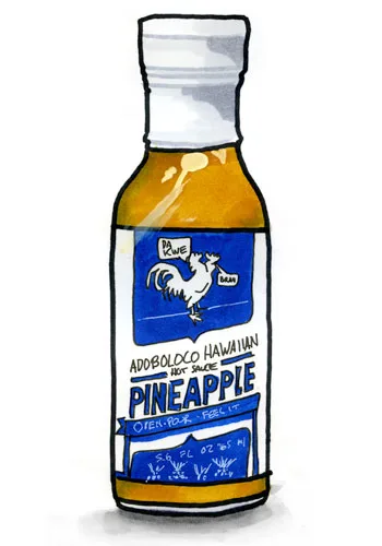 Sketch by Erik Gauger of Adoboloco Pineapple Hot Sauce