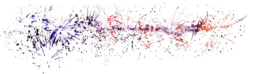 Ink spatter painting of Phish's Tweezer into Blaze On into Carini, Alpharetta, August 3, 2018