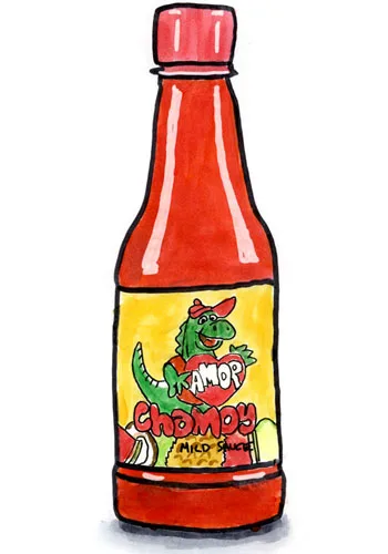 Sketch by Erik Gauger of Amor Chamoy Mild Sauce