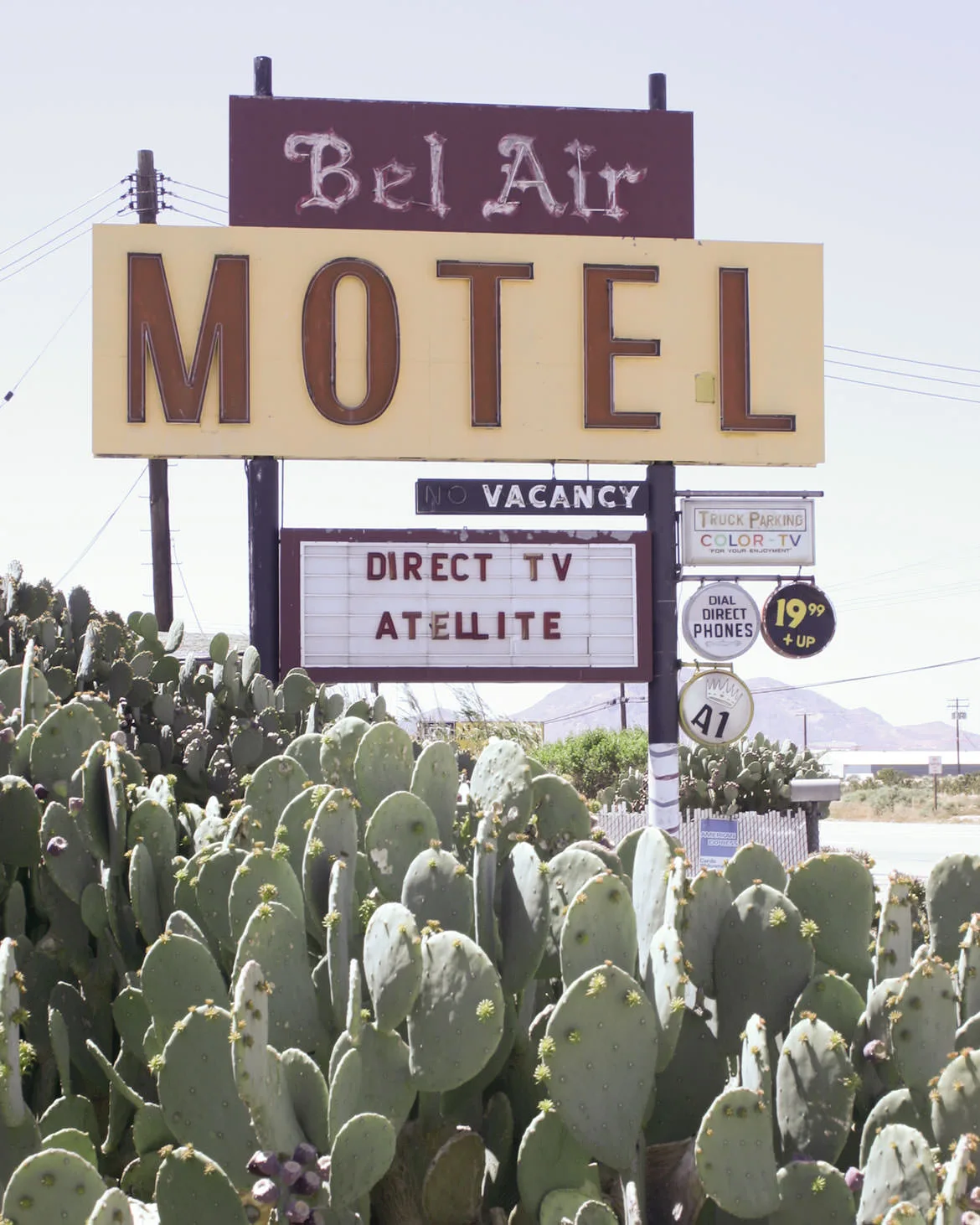 Motel sign en route to Trona, California
