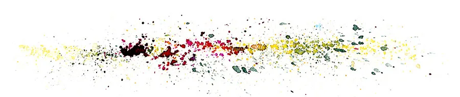 Watercolor and ink-spatter artwork of the Grateful Dead's jazzy September 21, 1972 Bird Song at The Spectrum in Philadelphia