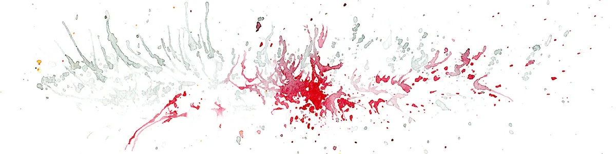 Watercolor and ink-spatter artwork of the Grateful Dead's transcendent August 27, 1972 Bird Song at the Old Renaissance Faire Grounds in Veneta, Oregon