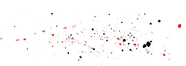Ink spatter painting of Phish's Black-Eyed Katy, Madison Square Garden, December 30, 1997