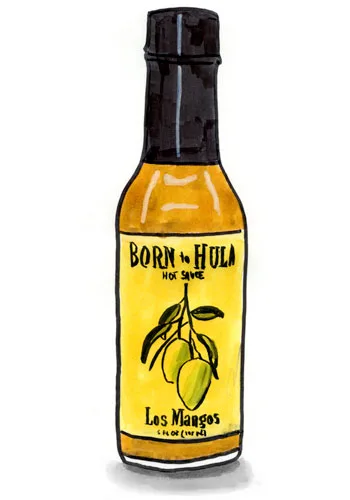 Sketch by Erik Gauger of Born to Hula Mango Hot Sauce