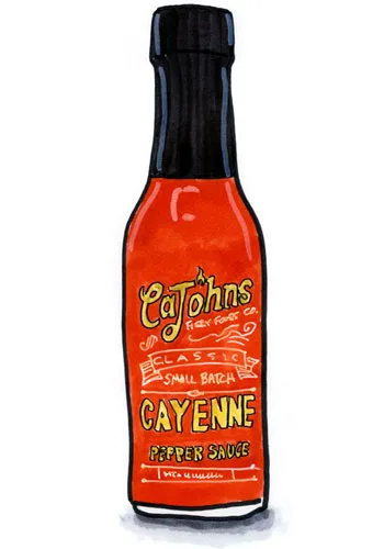 Sketch by Erik Gauger of Ca'John's Cajun Hot Sauce