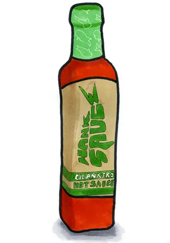 Sketch by Erik Gauger of Cilanktro Hot Sauce