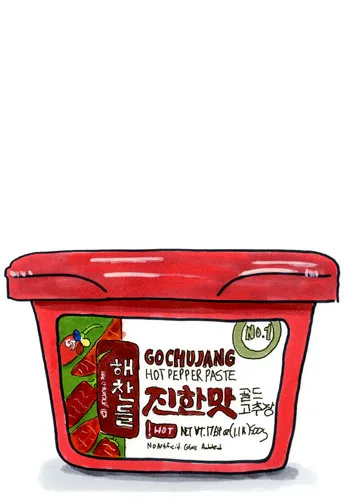 Sketch by Erik Gauger of CJ Haechandle Gochujang