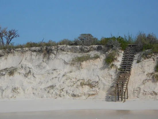 Coastal Erosion seen at Bakers Bay, Great Guana Cay. 