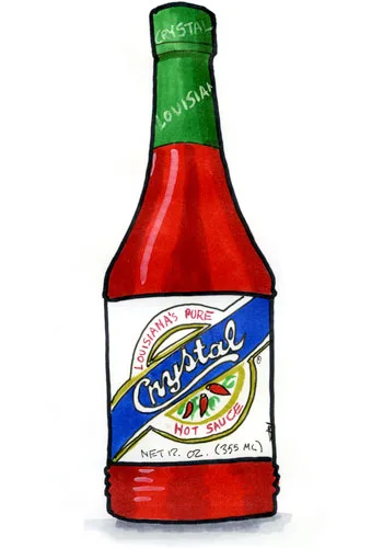 Sketch by Erik Gauger of Crystal Louisiana Hot Sauce