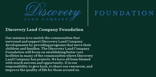 Screenshot of the Discovery Land Company Foundation's mission statement.