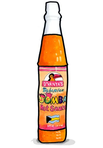Sketch by Erik Gauger of D'Vanyas Goombay Hot Sauce