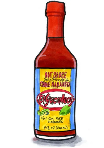 Sketch by Erik Gauger of El Yucateco Chili Habanero Hot Sauce