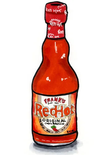 Sketch by Erik Gauger of Frank's Redhot Cayenne Pepper Sauce