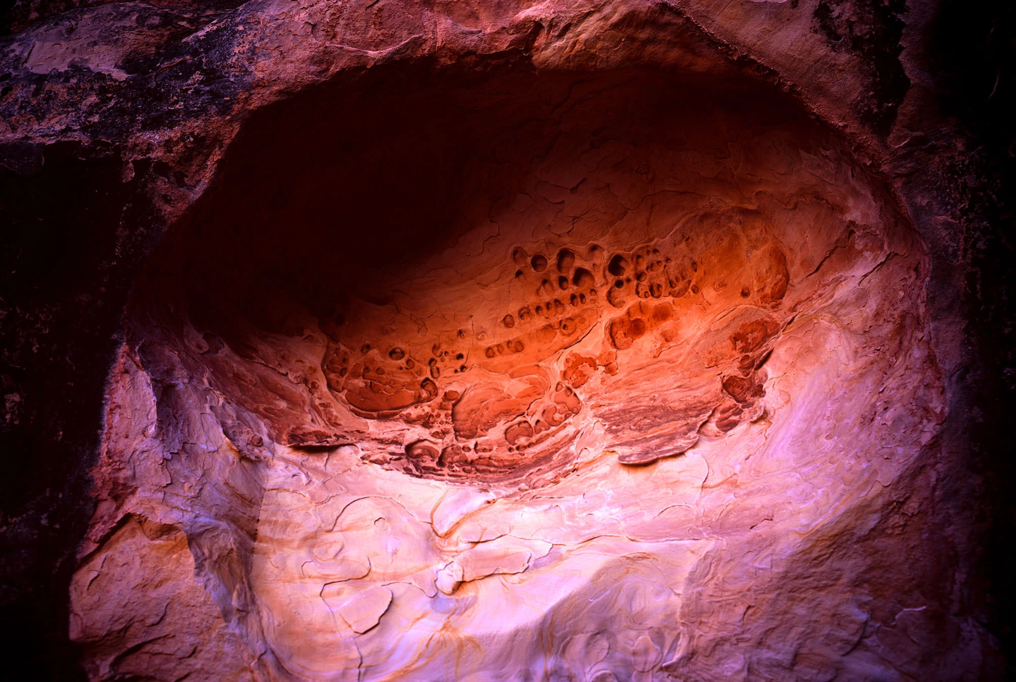 Layered canyon wall near Sipapu Bridge, Natural Bridges National Monument, Utah