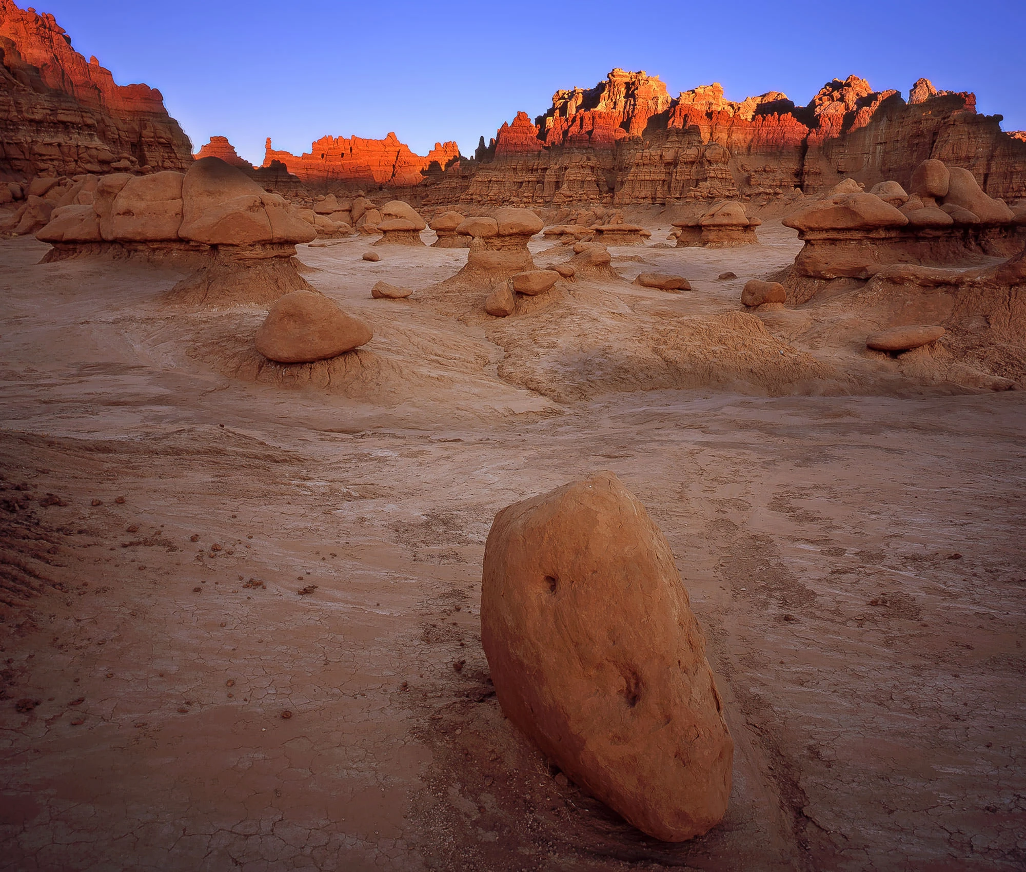 Goblin Valley hoodoos at dusk, Utah