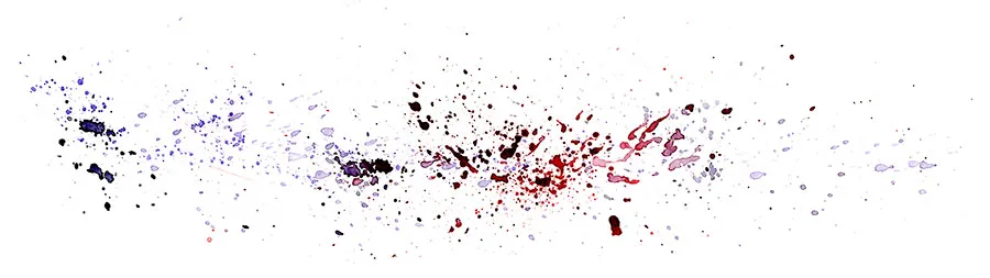 Watercolor splatter abstraction of a Dark Star jam, a smoky band of lavender, maroon and black specks.