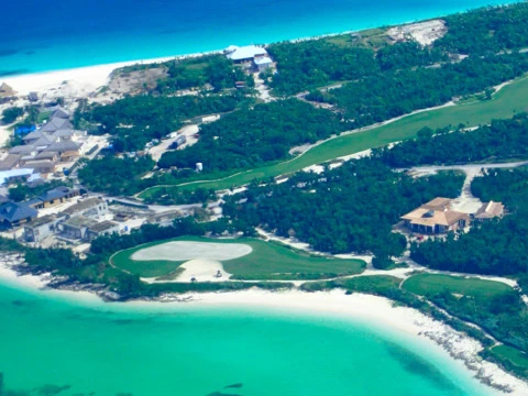 The Baker's Bay golf course beside the beach on Great Guana Cay
