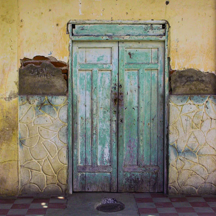 Green Wood Door, downtown Granada, Nicaragua