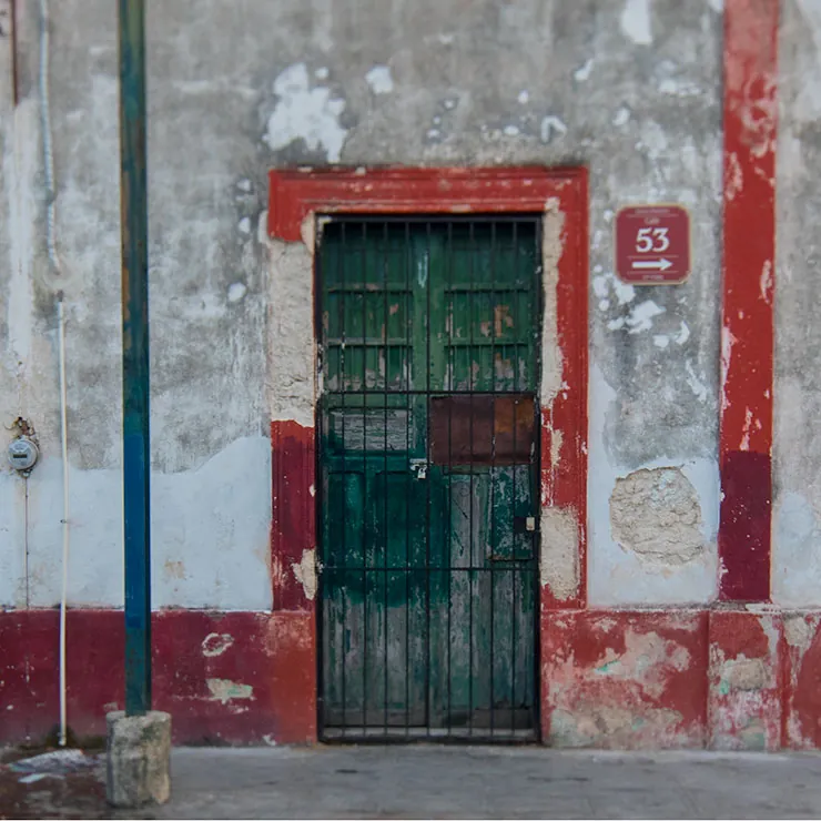 Green Door with Red Outline, Merida, Yucatán