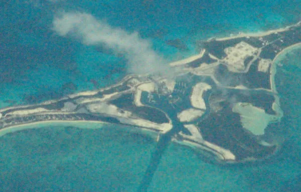 Just how close the marina is to the coral reef