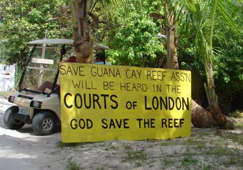 Anti Bakers Bay signs at Great Guana Cay