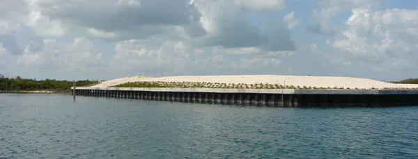 Unfinished golf course details adjacent to the marina