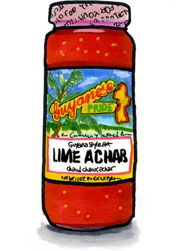 Sketch by Erik Gauger of Guyanese Pride Lime Aachar