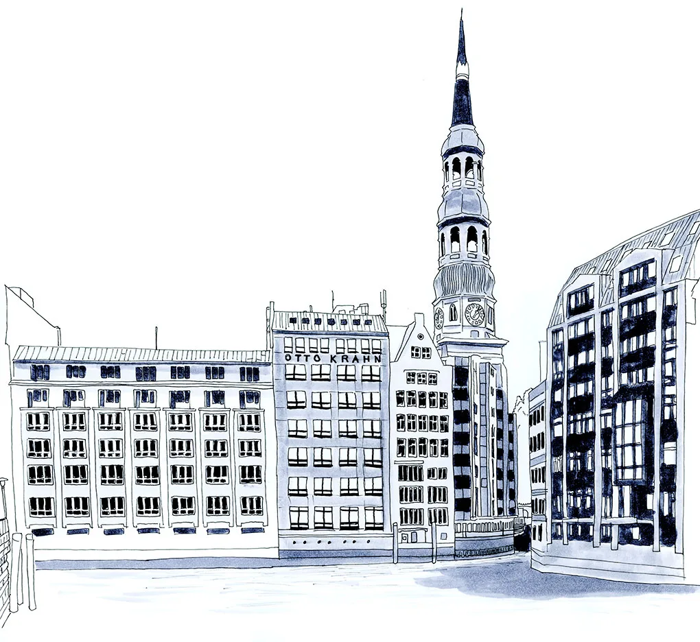 Office buildings in the HafenCity District, Hamburg