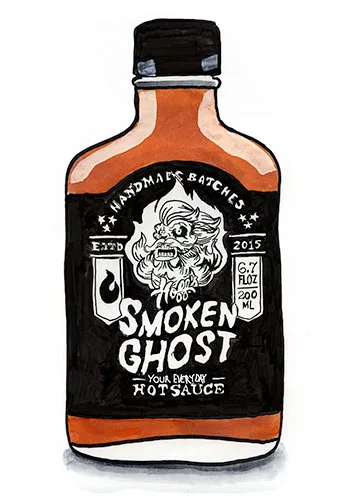 Sketch by Erik Gauger of Hoff's Smoken Ghost
