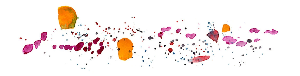 Watercolor and ink spatter artwork inspired by the Jerry Garcia Band's 1980 I'll Take a Melody jam at Kean College's Wilkins Theatre