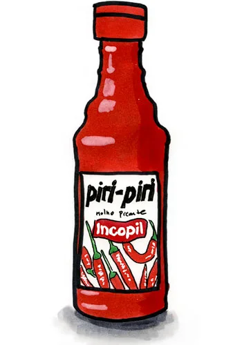 Sketch by Erik Gauger of Incopil Molho Piri Piri Hot Sauce