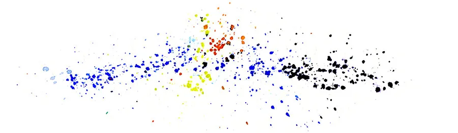 Ink spatter painting of Phish's Lawn Boy jam, Madison Square Garden, July 25, 2017
