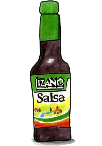 Sketch by Erik Gauger of Lizano Salsa Sauce