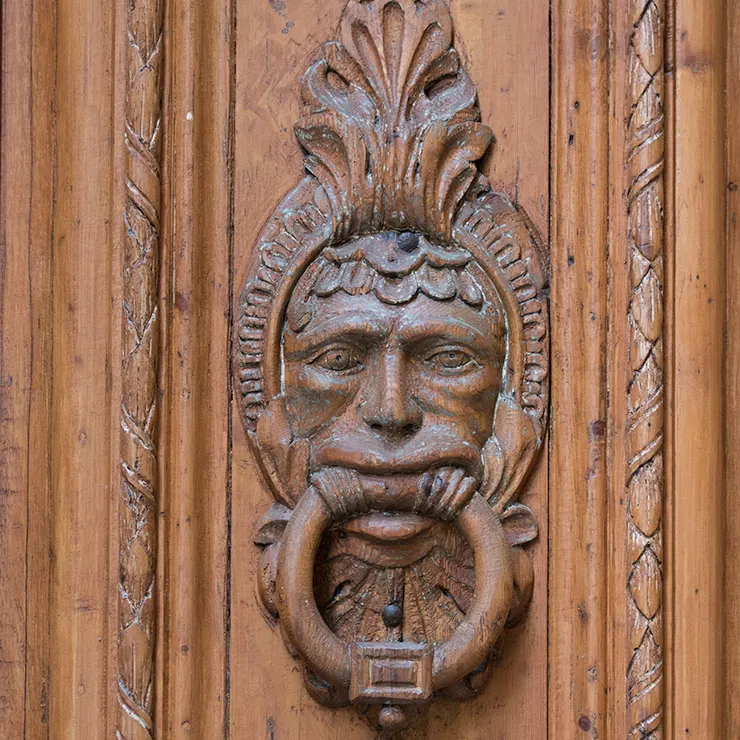 Human Head Door Knocker, Barcelona, Catalonia, Spain