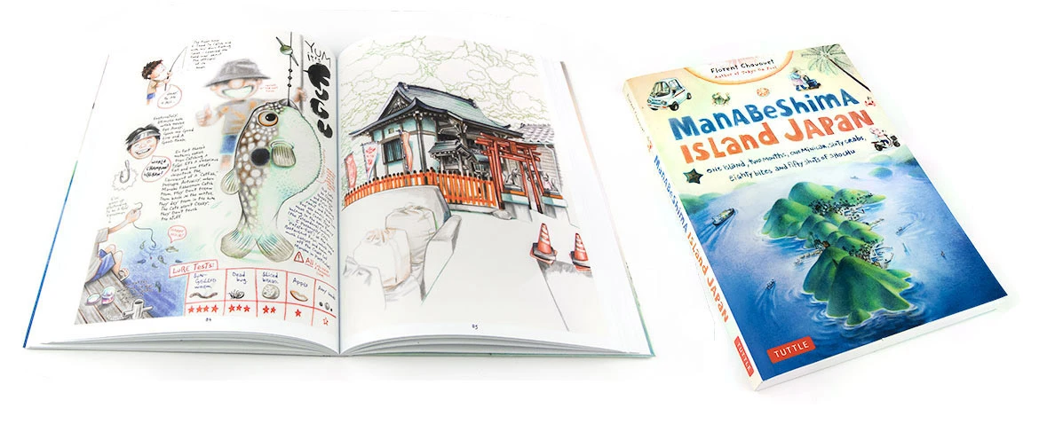 Manabeshima Island Japan graphic novel by Florent Chavouet depicting daily life on a small Japanese island