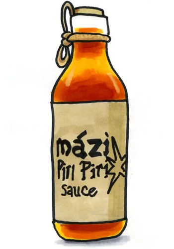 Sketch by Erik Gauger of Mazi Piri Piri Sauce
