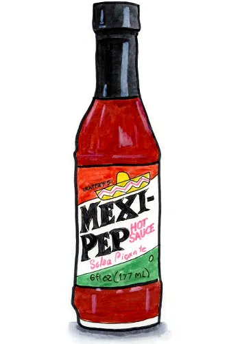 Sketch by Erik Gauger of Mexi-pep Hot Sauce