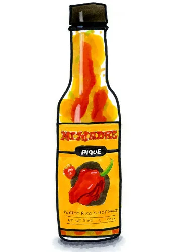 Sketch by Erik Gauger of Mi Madre Pique Hot Sauce