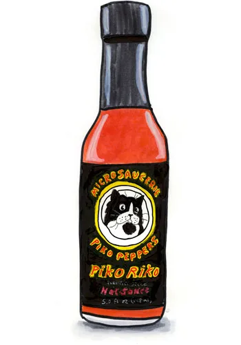 Sketch by Erik Gauger of Microsaucerie Piko Peppers Hot Sauce