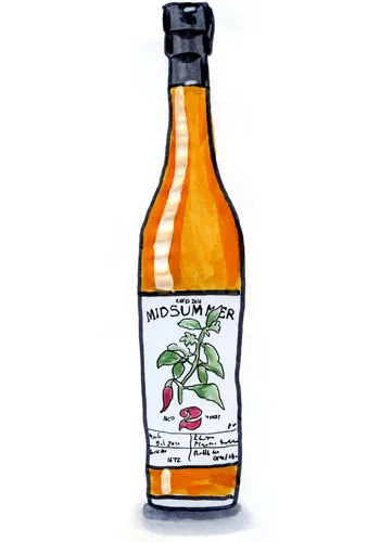 Sketch by Erik Gauger of Midsummer Hot Sauce