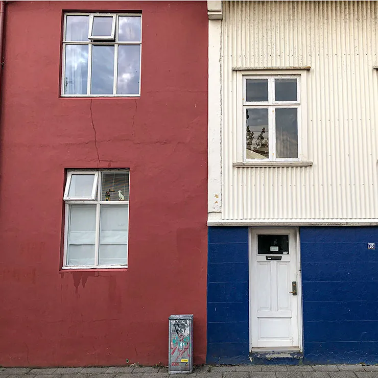 Tricolored Walls, Doors and Windows, Reykjavík, Iceland