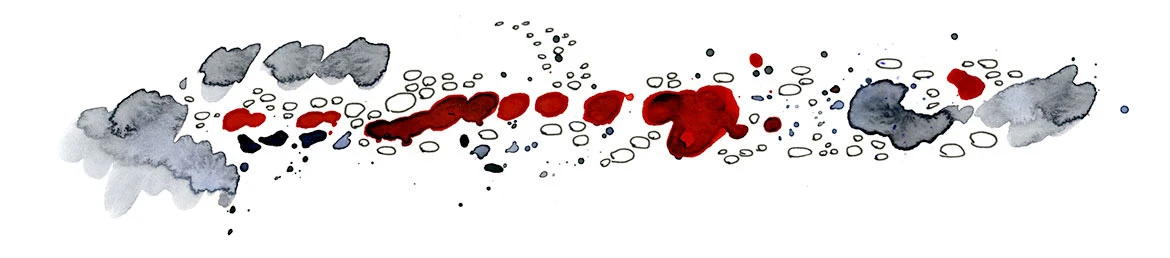 Watercolor and ink spatter artwork inspired by Jerry Garcia and Merl Saunders' 1974 Mystery Train jam at Keystone Berkeley