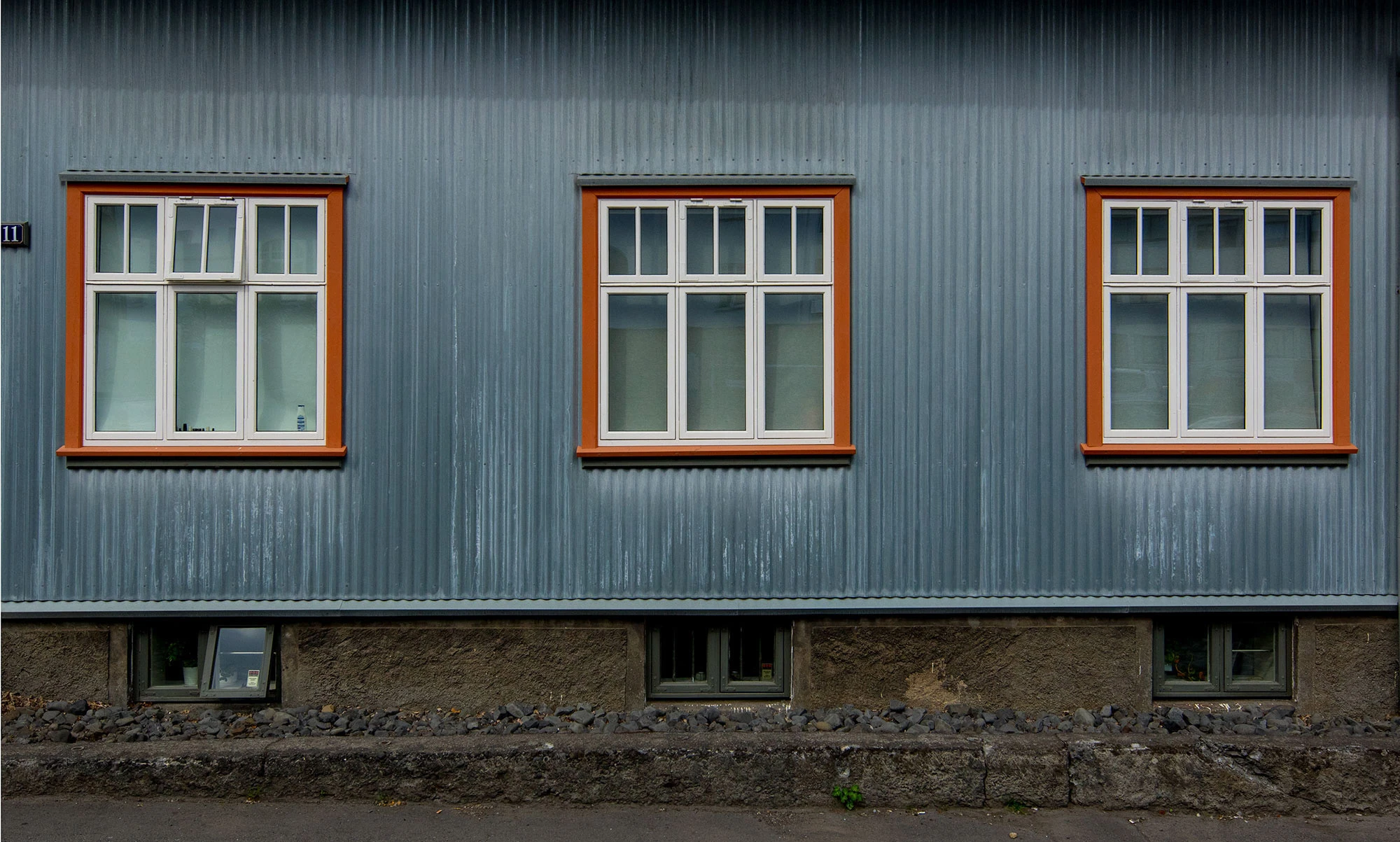Orange trim windows