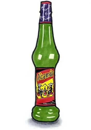 Sketch by Erik Gauger of Picama's Green Hot Sauce