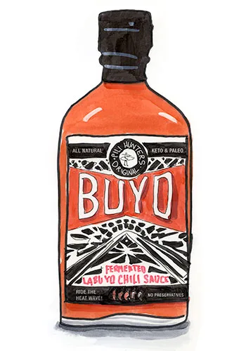 Sketch by Erik Gauger of Buyo Fermented Labuyo Chili Hot Sauce