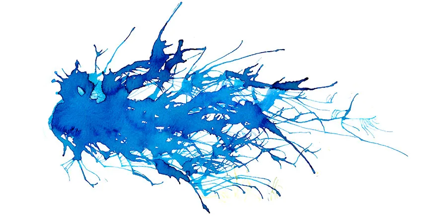 Ink spatter painting of Phish's Piper into Makisupa Policeman, Prague, July 6, 1998