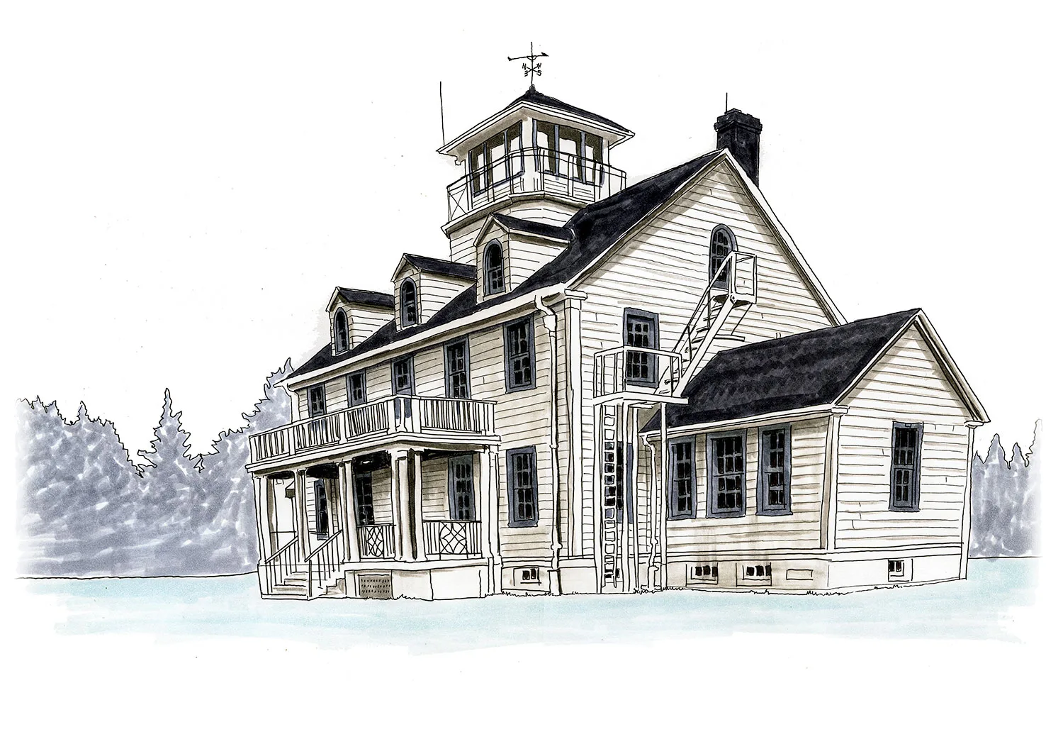Sketch of the Point Adams Research Station