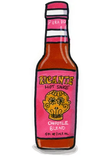 Sketch by Erik Gauger of Ricante Chipotle Blend Hot Sauce